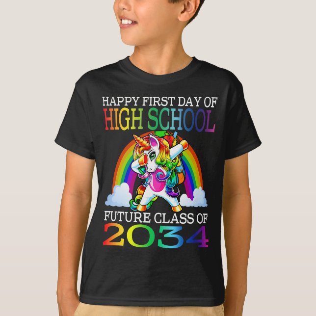 T-shirt Joyeux Premier Jour De L'Avenir Du Lycée (Devant)