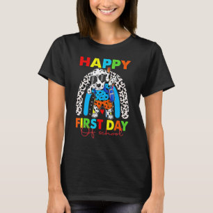 T-shirt Joyeux Premier Jour De L'École Chien Dalmatien Ret