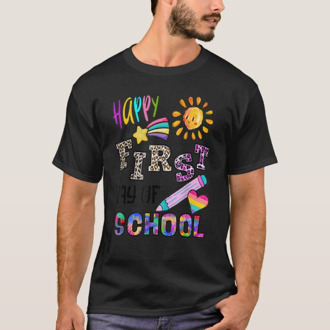 T-shirt Joyeux Premier Jour De L'École Clipart Pour Enseig (Devant)