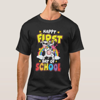 T-shirt Joyeux Premier Jour De L'École Dabbing Vache Retou
