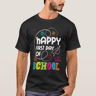 T-shirt Joyeux Premier Jour De L'École Enseignant Élève
