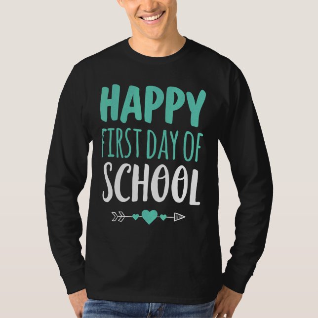 T-shirt Joyeux Premier Jour De L'École Enseignant Étudiant (Devant)