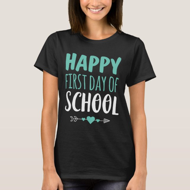 T-shirt Joyeux Premier Jour De L'École Enseignant Étudiant (Devant)