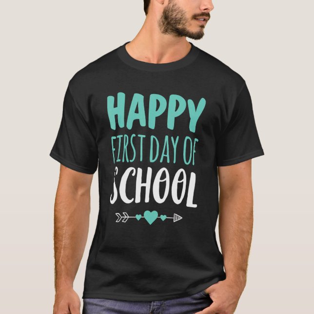 T-shirt Joyeux Premier Jour De L'École Professeur Flèche É (Devant)