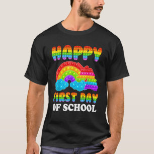 T-shirt Joyeux Premier Jour De L'École Unicorn Poppin Rain