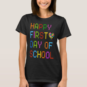 T-shirt Joyeux Premier Jour De L'Édifice Mur De L'École