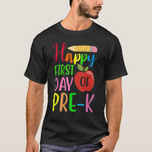 T-shirt Joyeux Premier Jour De Pré K Retour À L'École Étud