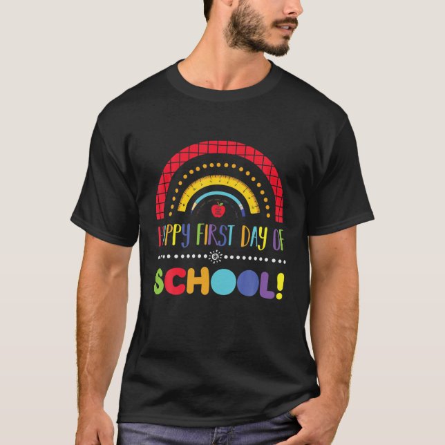 T-shirt Joyeux Premier Jour D'École Bienvenue À L'École B (Devant)
