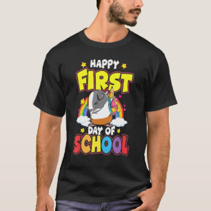 T-shirt Joyeux Premier Jour D'École Dabbing Guinéen Cochon