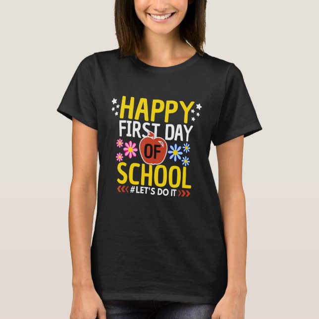 T-shirt Joyeux Premier Jour D'école Enseignant Élève Retou (Devant)