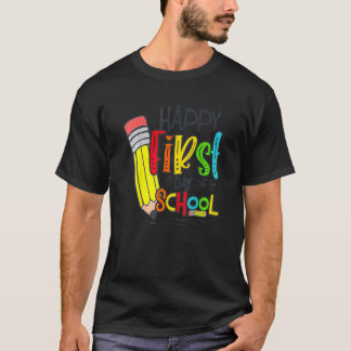 T-shirt Joyeux premier jour d'école enseignant et élève de