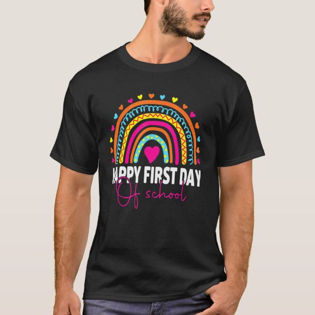 T-shirt Joyeux Premier Jour D'École  Enseignants Élèves Ar (Devant)