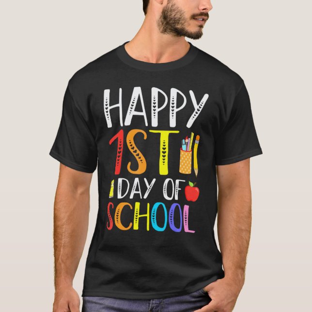 T-shirt Joyeux premier jour d'école Enseignants Élèves Par (Devant)