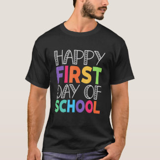 T-shirt Joyeux Premier Jour D'école Hommes Femmes Enseigna