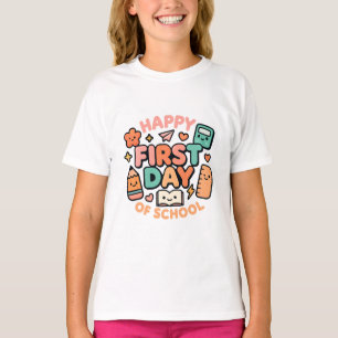 T-shirt Joyeux Premier Jour d'École – Mignon Design Kawaii
