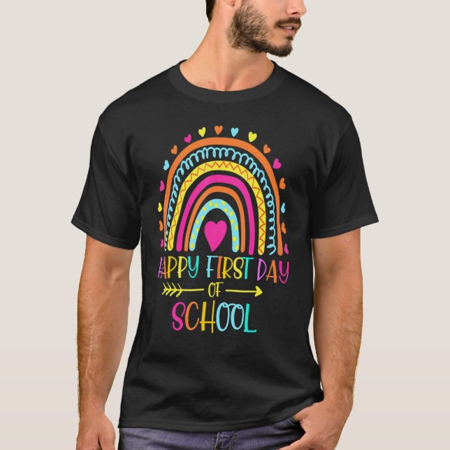 T-shirt Joyeux Premier Jour D'école Professeur Élève Boho  (Devant)