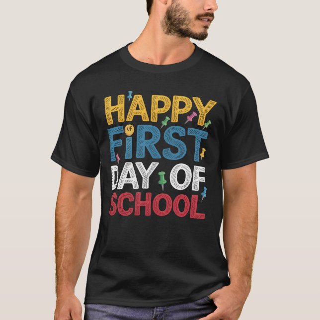 T-shirt Joyeux Premier Jour D'École Retour À L'École (Devant)