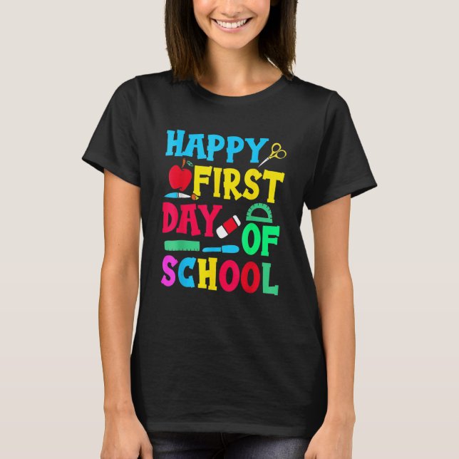 T-shirt Joyeux Premier Jour D'Enseignant À L'École Mette À (Devant)
