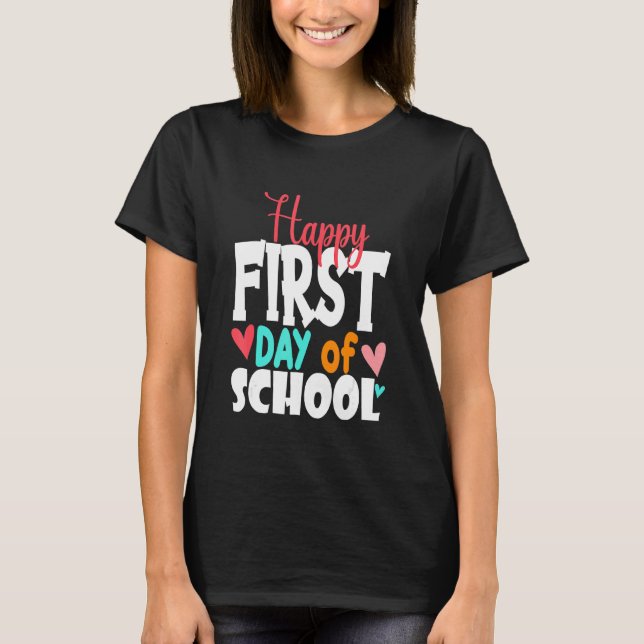 T-shirt Joyeux Premier Jour D'Enseignants Étudiants Paren (Devant)