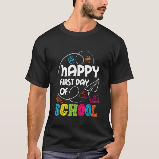 T-shirt Joyeux Premier Jour D'Enseignants Étudiants Paren (Devant)