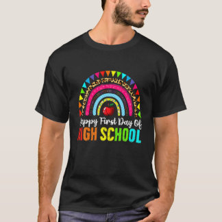 T-shirt Joyeux Premier Jour Du Lycée Arc-En-Ciel Retour À 