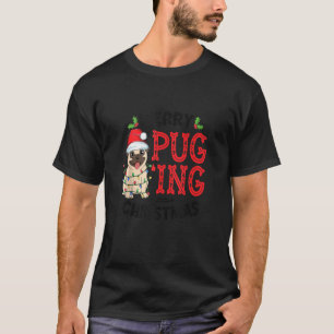 T-shirt Joyeux Pugging Chien de Noël Père Noël Carlin de N