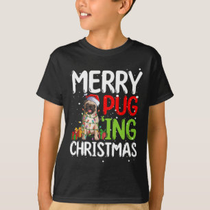 T-shirt Joyeux Pugging Funny Carlin Xmas Parfait Pour Tout