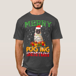 T-shirt Joyeux Pugging Noël Père Noël Carlin Amoureux des 