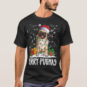 T-shirt Joyeux Pugmas 2022 Carlin Noël Carlin de fête Lov