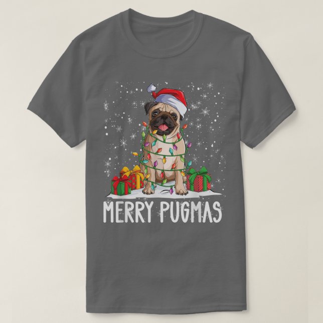 T-shirt Joyeux Pugmas 2022 Carlin Noël Carlin de fête Lov (Design devant)