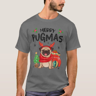 T-shirt Joyeux Pugmas Carlin Amoureux des chiens Noël Noël