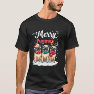 T-shirt Joyeux Pugmas Famille de Noël Pyjama PJS Chien Drô