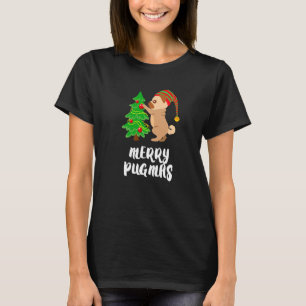 T-shirt Joyeux Pugmas Noël Arbre mignon animal Carlin chie