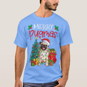 T-shirt Joyeux Pugmas Noël Drôle Chien Père Noël Carlin Pè