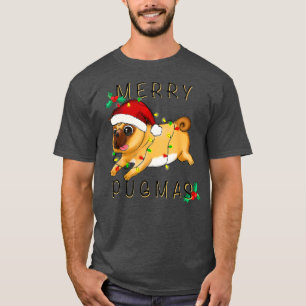 T-shirt Joyeux Pugmas Noël mignon Carlin Amoureux Fille Ga