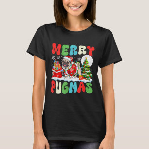 T-shirt Joyeux Pugmas Noël Père Noël Carlin Costume coloré