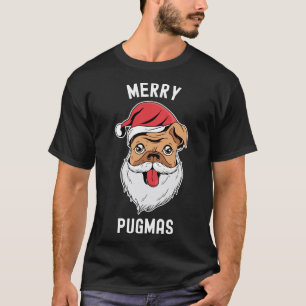 T-shirt Joyeux Pugmas Pug Avec Chapeau De Père Noël 853