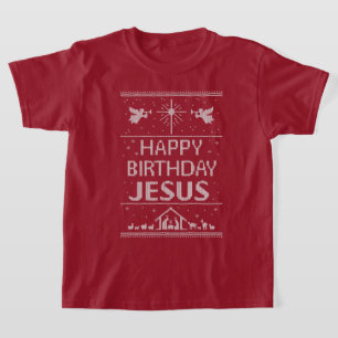 T-shirt Joyeux pull de Noël Jésus Dieu chrétien