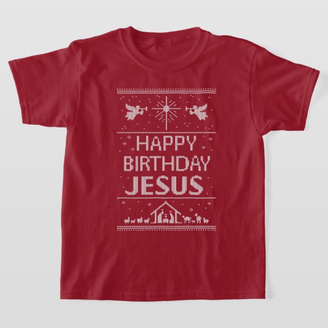 T-shirt Joyeux pull de Noël Jésus Dieu chrétien (Poser)