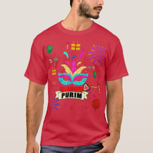 T-shirt Joyeux Purim Day Juif Fête Adulte Mardi Gras Te