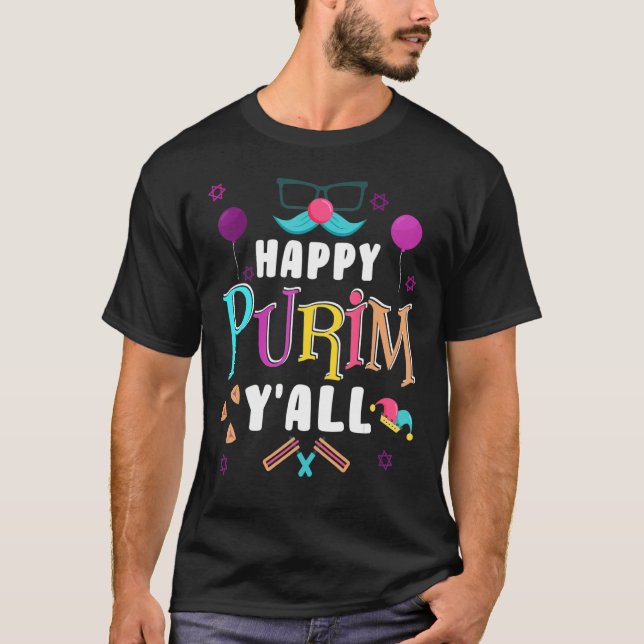 T-shirt Joyeux Purim Y Tous Juifs Costume de Fêtes Drôle 1 (Devant)
