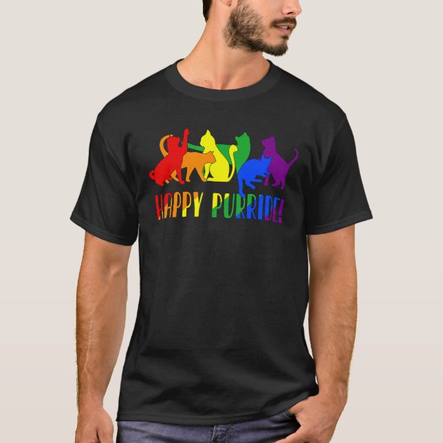 T-shirt Joyeux Purride Chat Kitten Pride Lgbt Mois (Devant)
