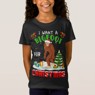 T-Shirt Joyeux pyjama de Noël Bigfoot Doux moche Père Noël