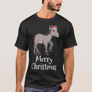 T-shirt Joyeux Pyjamas de Noël Donkey Santas Cadeau Casqu