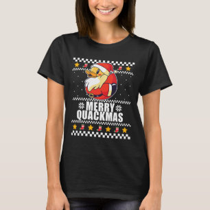 T-shirt Joyeux Quackmas Canard de Noël Père Noël Mème