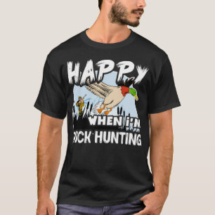 T-shirt Joyeux quand Chasse de canard animal bulldog