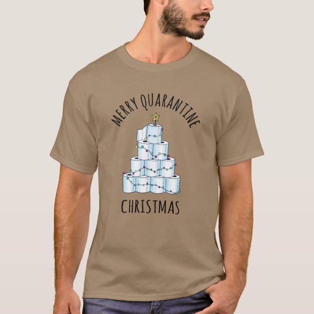 T-shirt Joyeux Quarantaine Arbre de Noël Papier toilette (Devant)