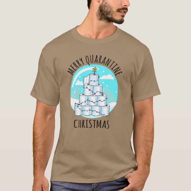 T-shirt Joyeux Quarantaine Arbre de Noël Papier toilette (Devant)