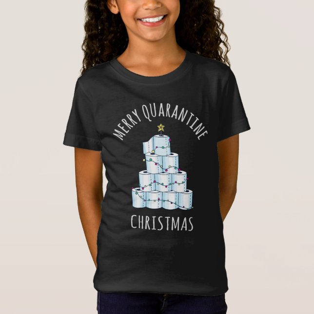 T-Shirt Joyeux Quarantaine Arbre de Noël Papier toilette (Devant)