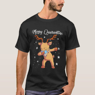 T-shirt Joyeux Quarantine Noël 2020 Dabbing Reindeer M